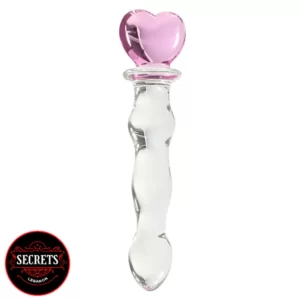 A Glass Dildo With A Pink Heart Shaped tip