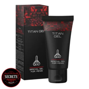 A Black And Red Bottle Of Penis Lengthening Gel