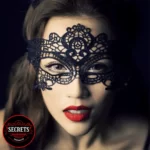 Woneb wearing Lace BDSM Mask