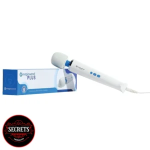 Hitachi Magic Wand Vibrator in hand, demonstrating its lightweight and portable design, perfect for deep muscle relief