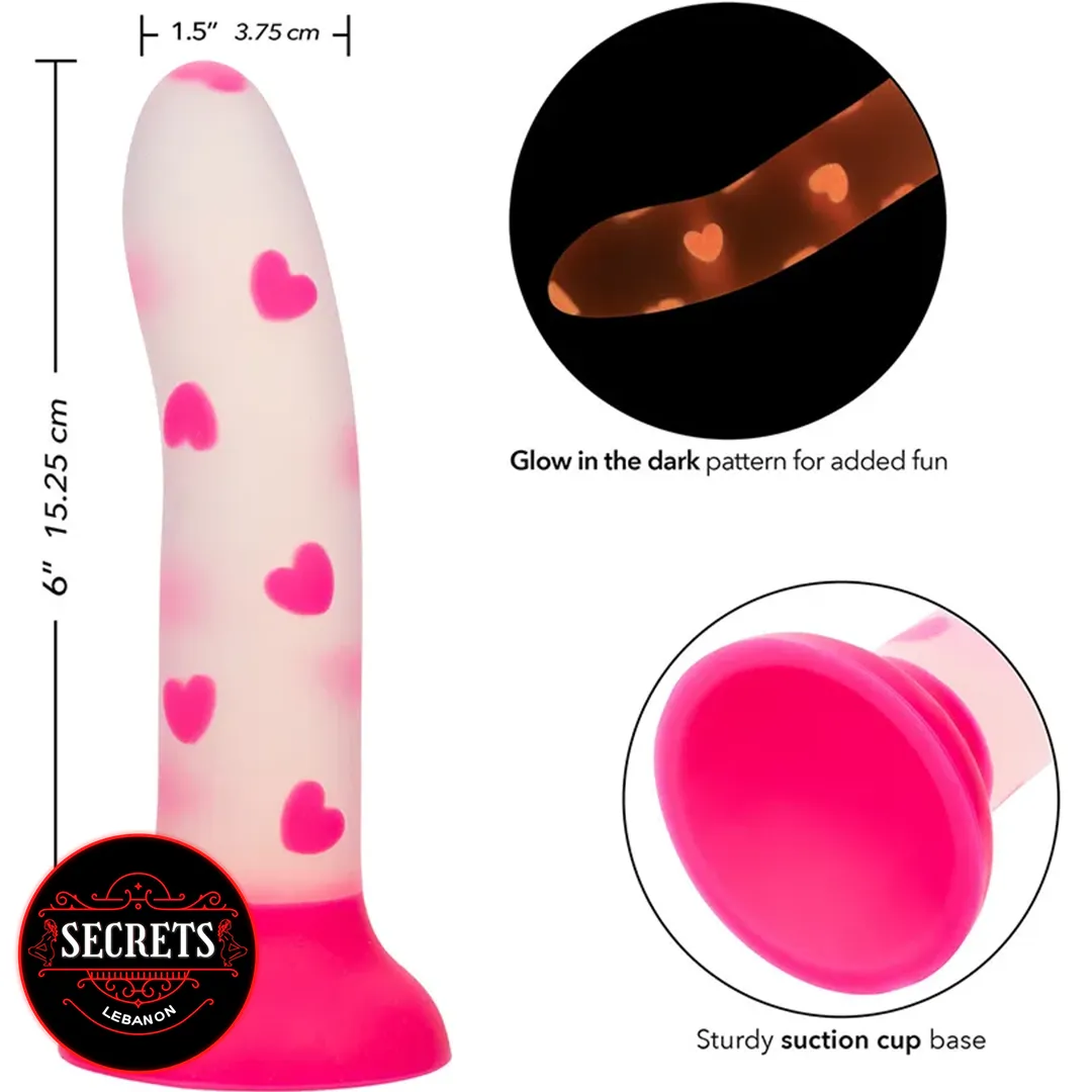 Love Heart Glow In The Dark Dildo