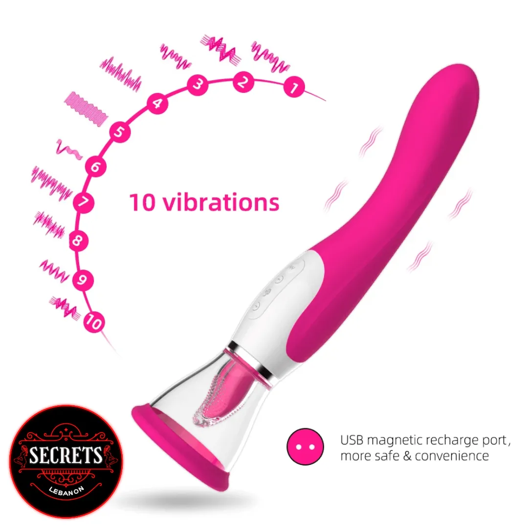 Licking Sucking & Heating Double Vibrator Lebanon