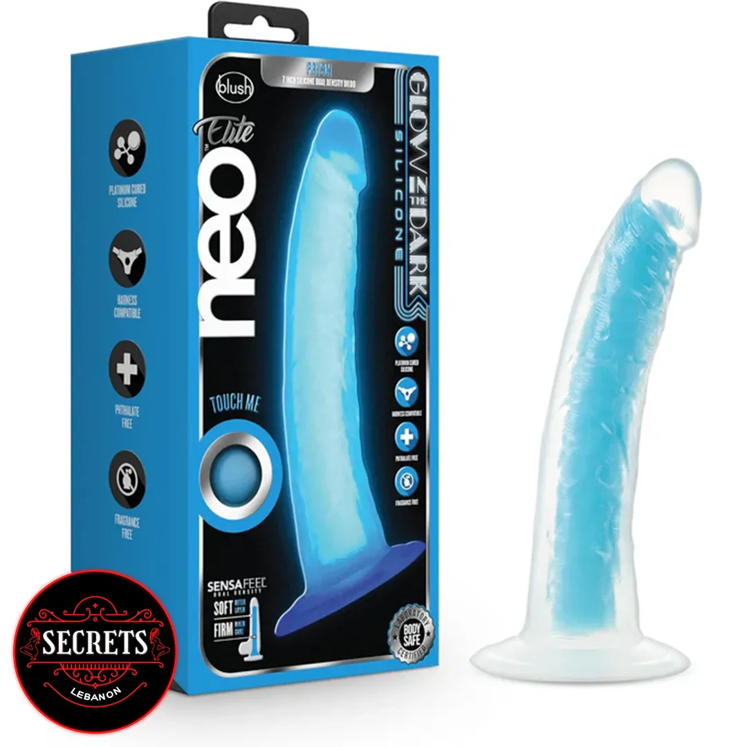 Neon blue glowing dildo lebanon