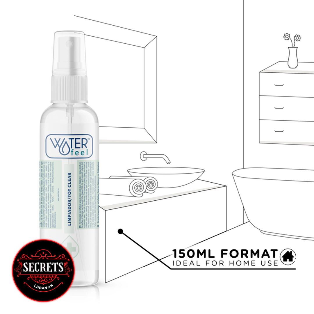 Antibacterial Toy Cleaner Spray 150ml white bottle with water splash