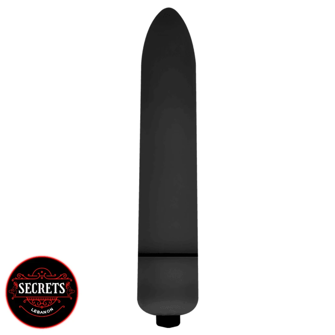 10 Mode Mini Bullet Vibrator in matte black on white background