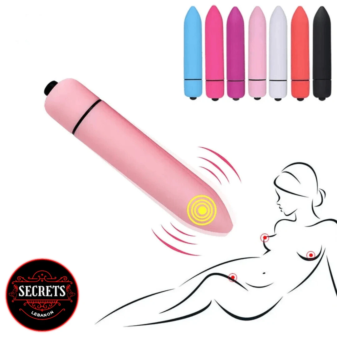 10 Mode Mini Bullet Vibrator in pink shown with six colour variants