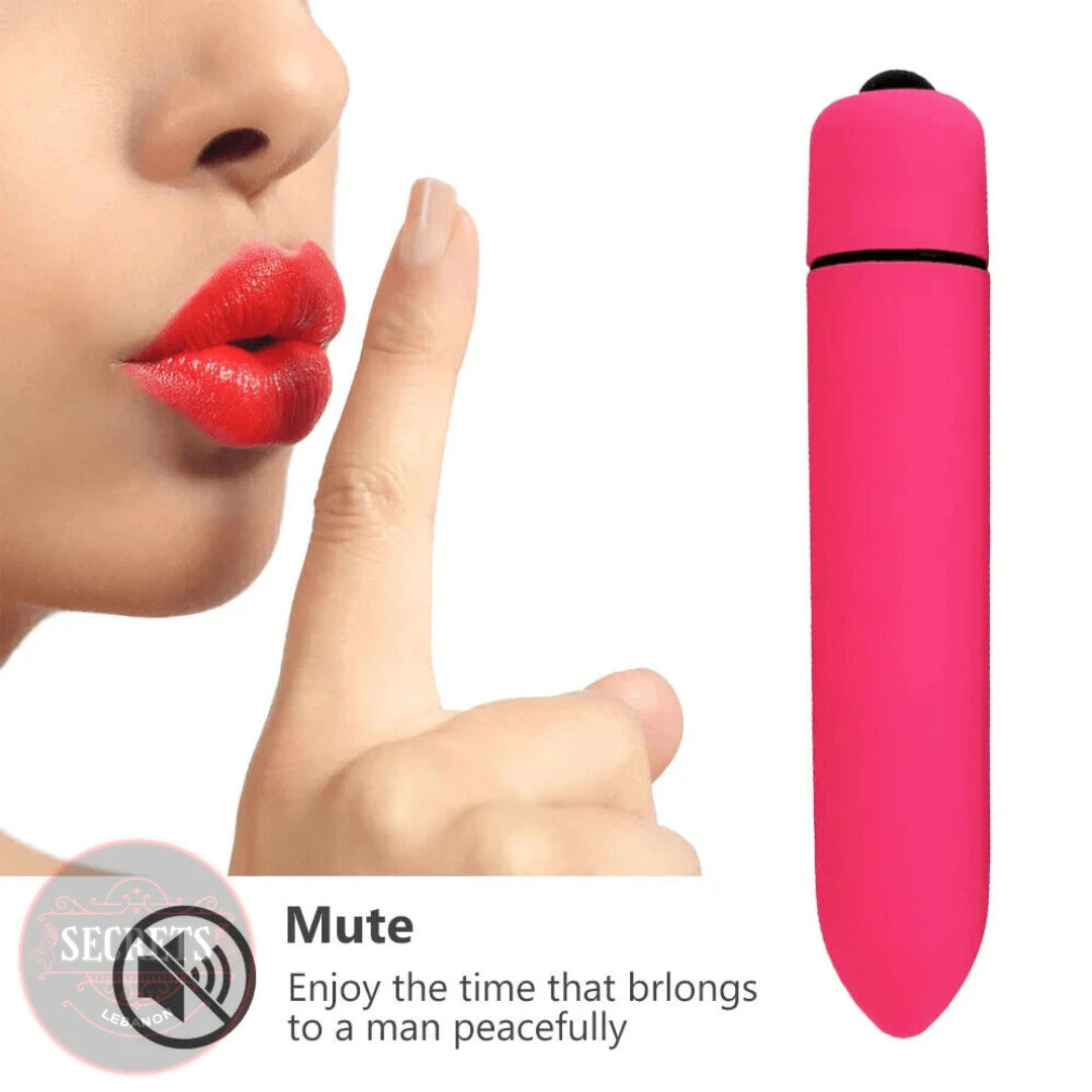 10 Mode Mini Bullet Vibrator in hot pink matte finish, upright view