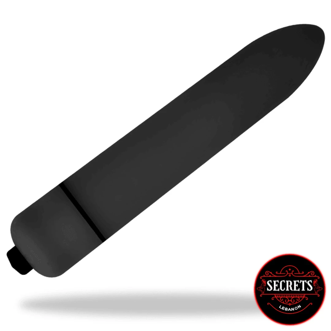 10 Mode Mini Bullet Vibrator matte black smooth finish diagonal view