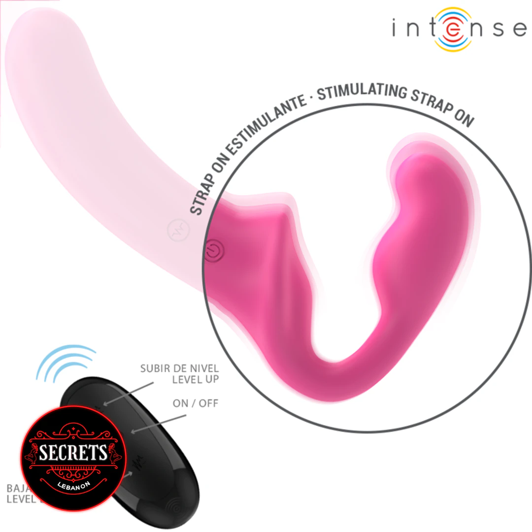 10 Mode Remote Control Strapless Vibrator in pink with black wireless remote