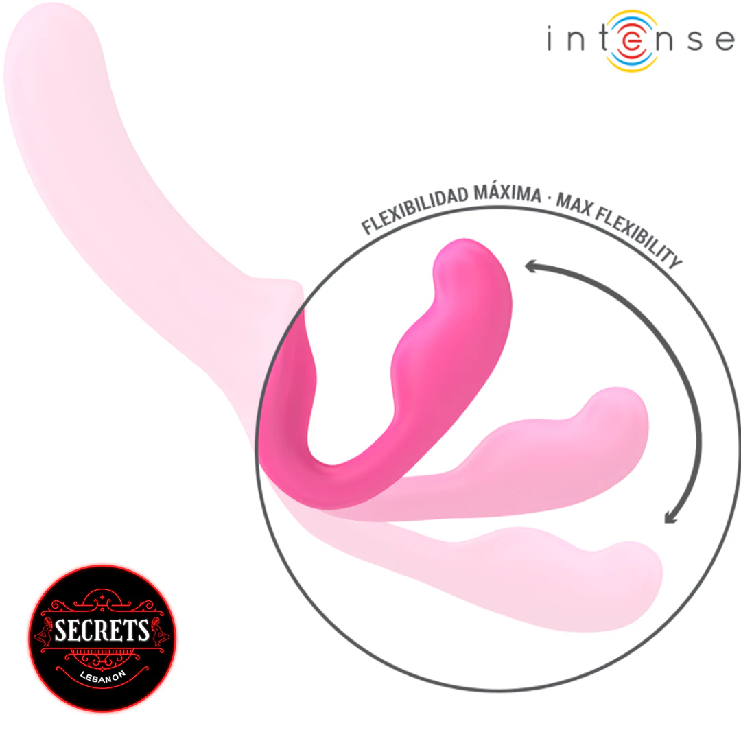 10 Mode Remote Control Strapless Vibrator in pink showing max flexibility range