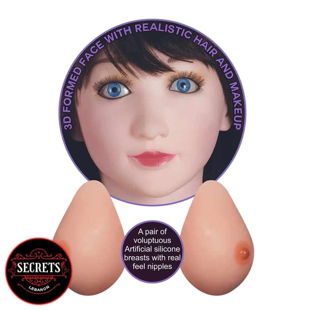 152cm Inflatable Full Body Sex Doll detail showing 3D face and silicone breasts