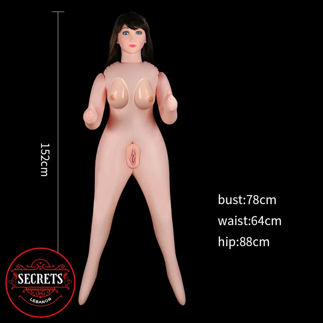 152cm Inflatable Full Body Sex Doll front view with size measurements shown
