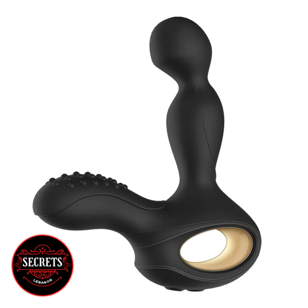 15 Mode Heating Rotating Prostate Vibrator in matte black with textured arm