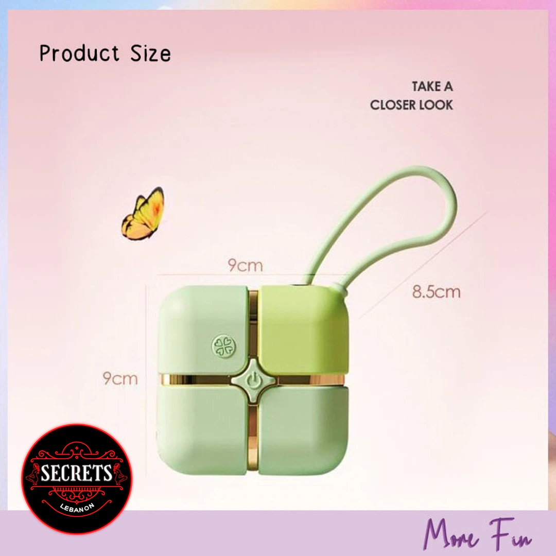 2 In 1 Sucker Jumping Egg Vibrator mint green cube with size dimensions