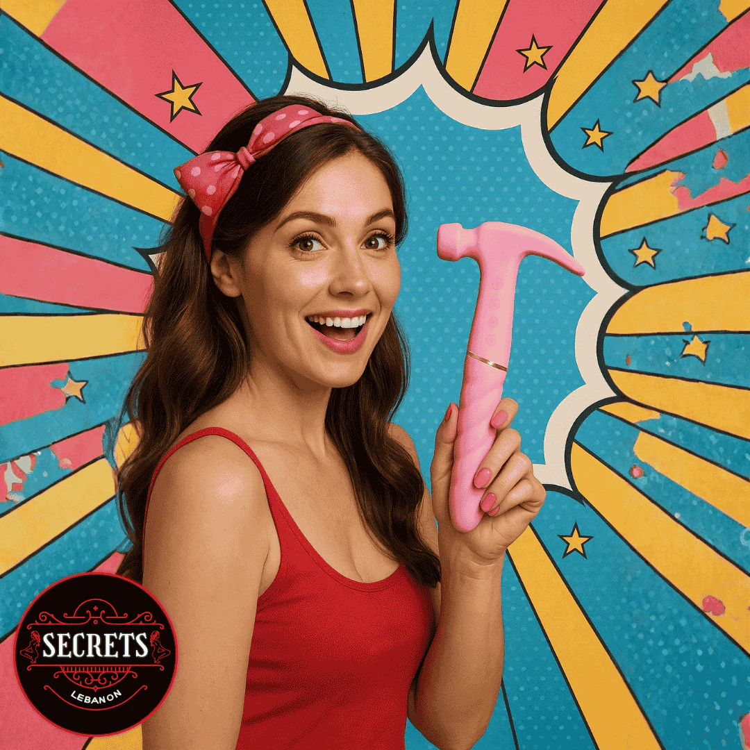 3 In 1 Hammer Tongue Vibrator in pink held by smiling woman