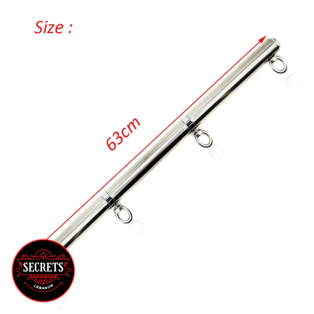 4 Cuff Steel Spreader Bar Set 63cm polished silver with four O-rings