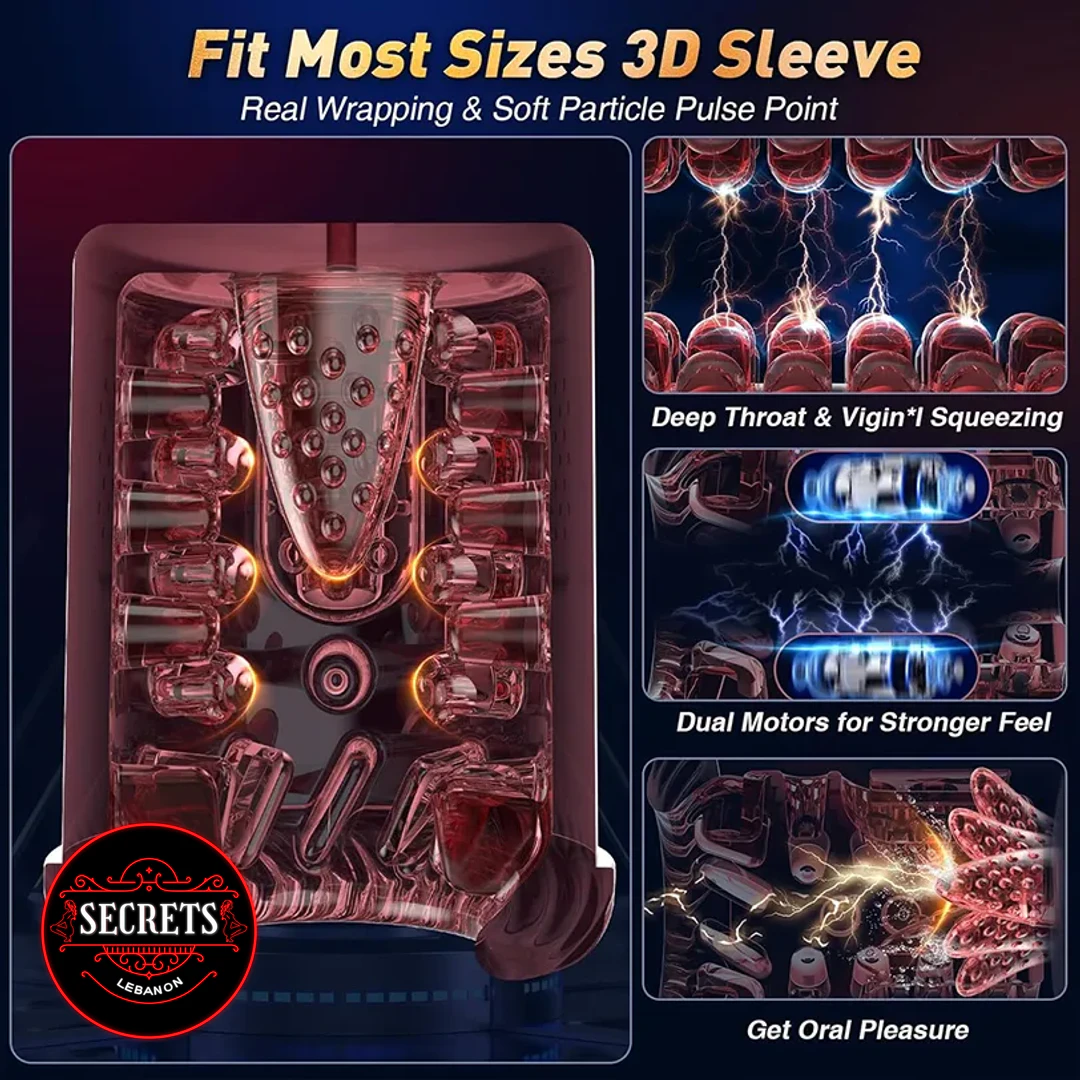 8 Mode Sucking Thrusting Masturbator internal 3D sleeve detail with textured soft particles
