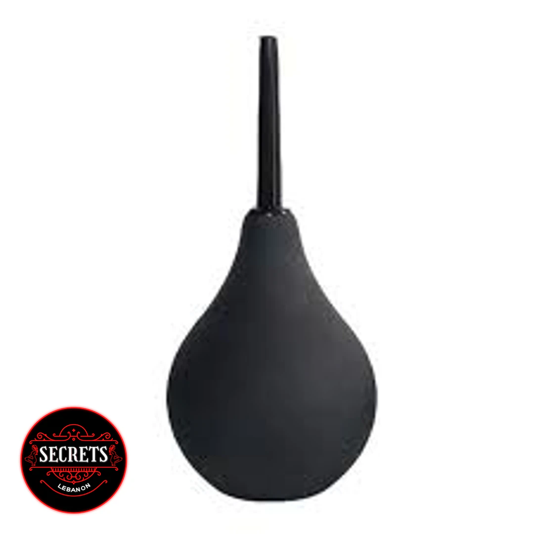 Beginners Classic Silicone Enema with teardrop bulb and slim black nozzle