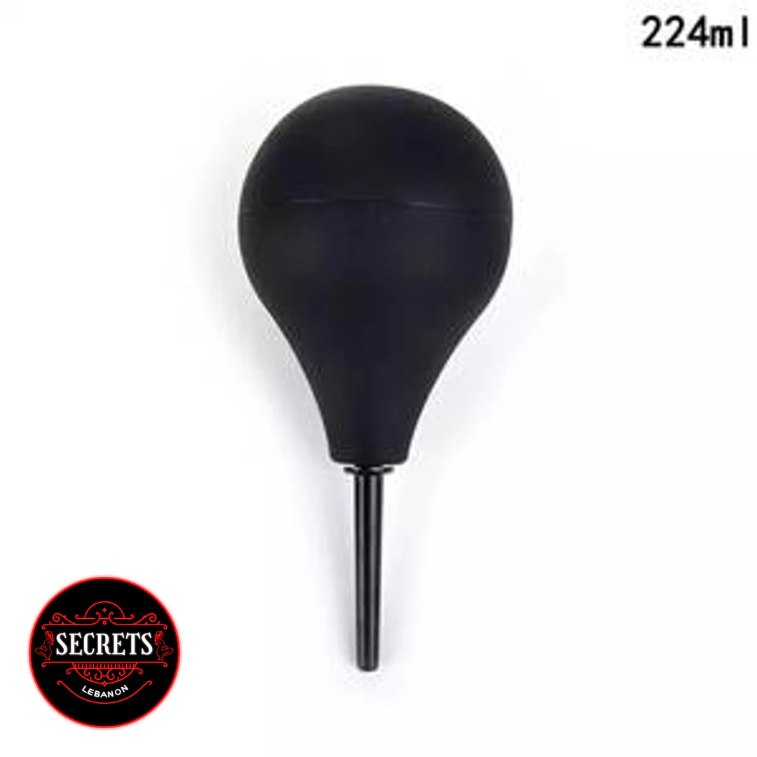 Beginners Classic Silicone Enema with round black bulb and narrow nozzle
