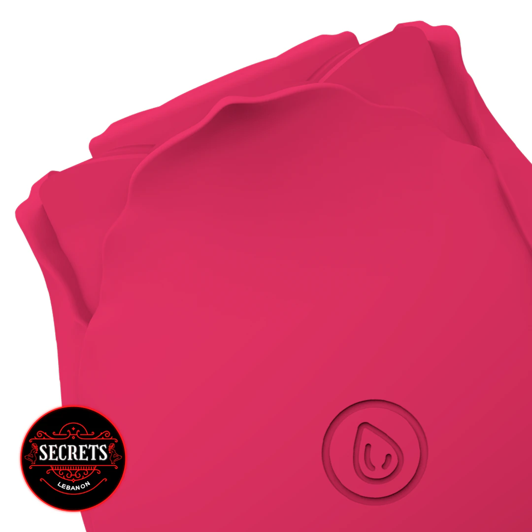 BloomPulse Rose Suction Vibrator close-up detail in hot pink silicone