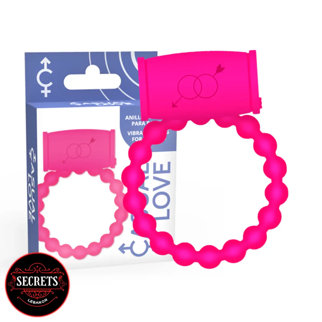 Casual Love Couples Vibrating Ring pink beaded silicone with packaging
