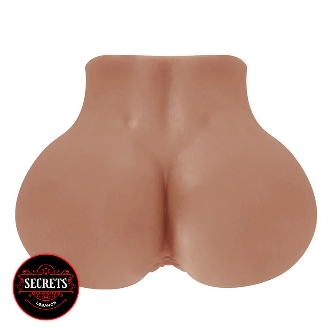 Crazy Bull Mila Vibrating Sex Doll rear view in tan soft silicone