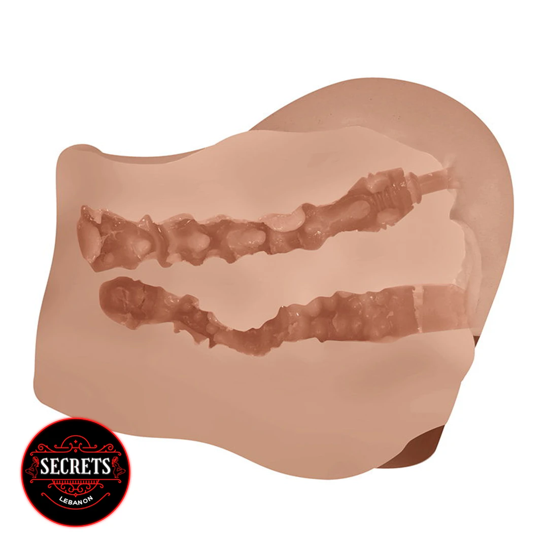 Crazy Bull Mila Vibrating Sex Doll flesh-tone masturbator with textured dual-channel interior