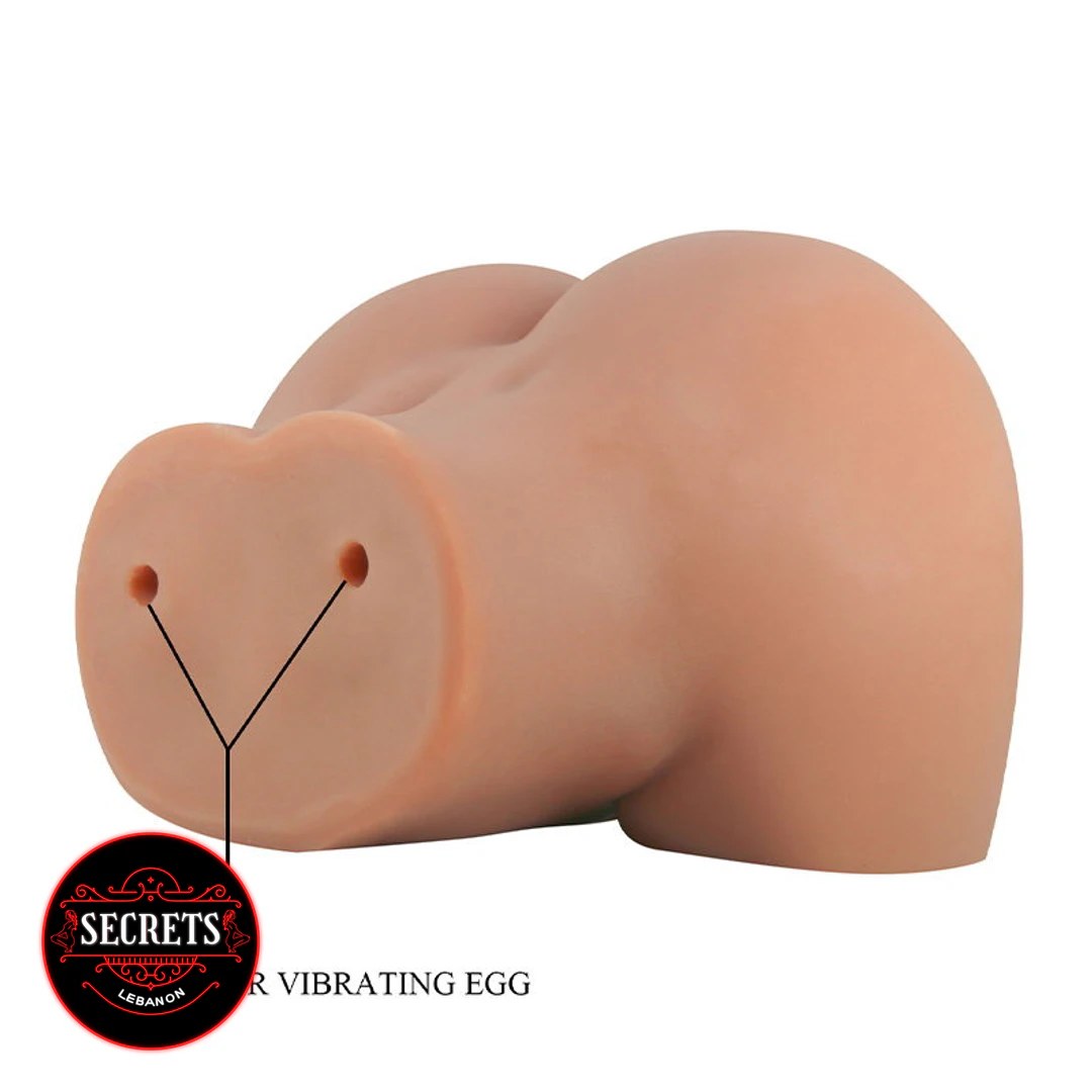 Crazy Bull Mila Vibrating Sex Doll realistic skin-tone buttocks side angle view