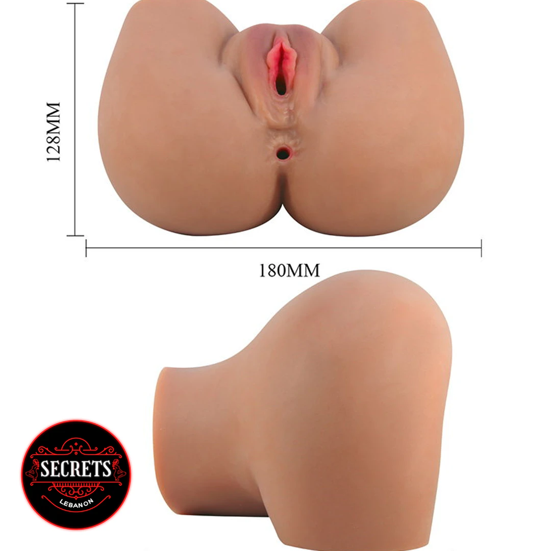 Crazy Bull Mila Vibrating Sex Doll front and side views with dimensions