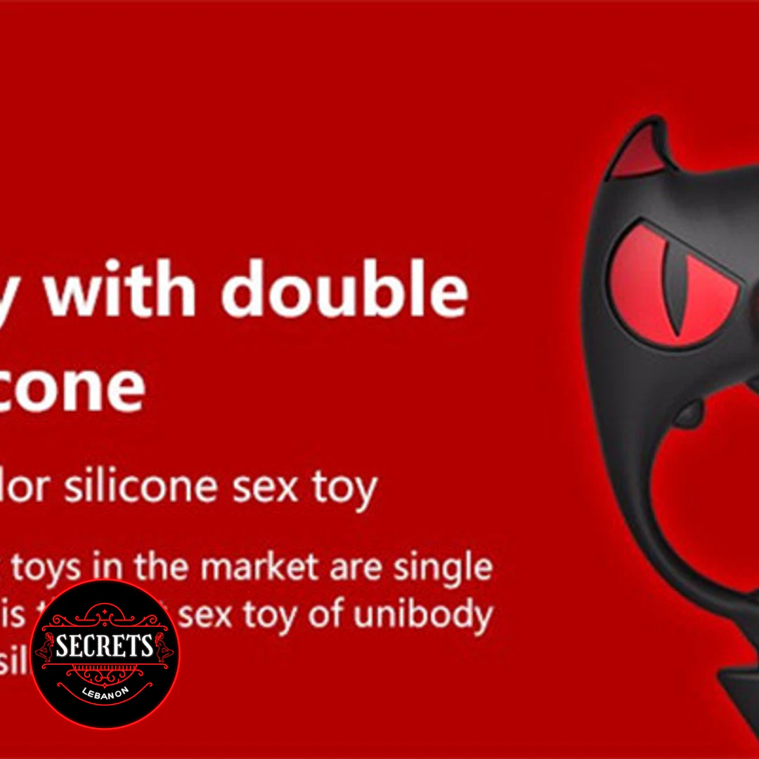 Demon Devil Silicone Cock Ring Vibrator macro shot showing soft flexible material