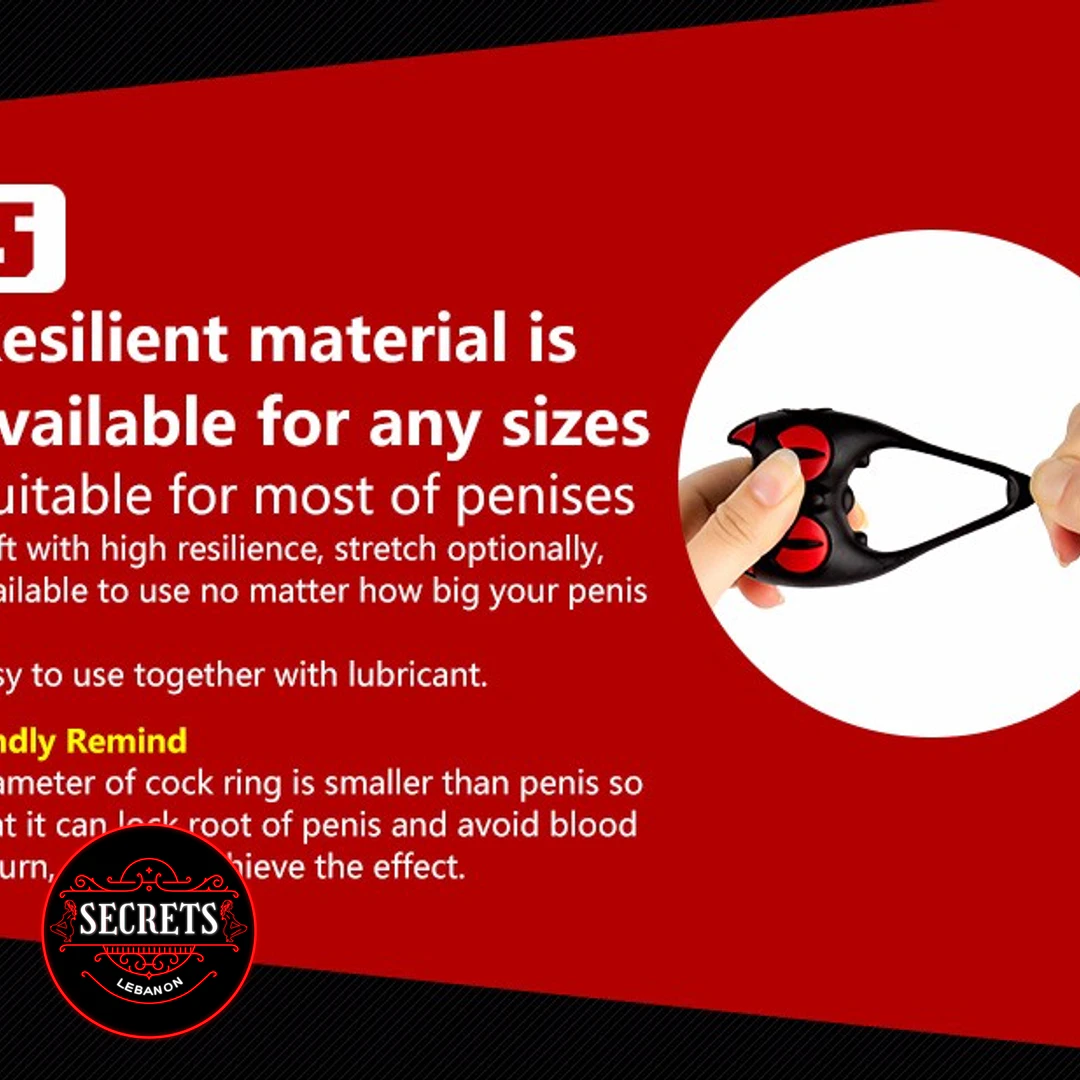 Demon Devil Silicone Cock Ring Vibrator being held in hand to show scale