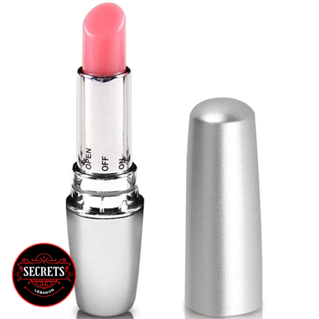 Discreet Lipstick Bullet Vibrator with pink tip and silver cap removed