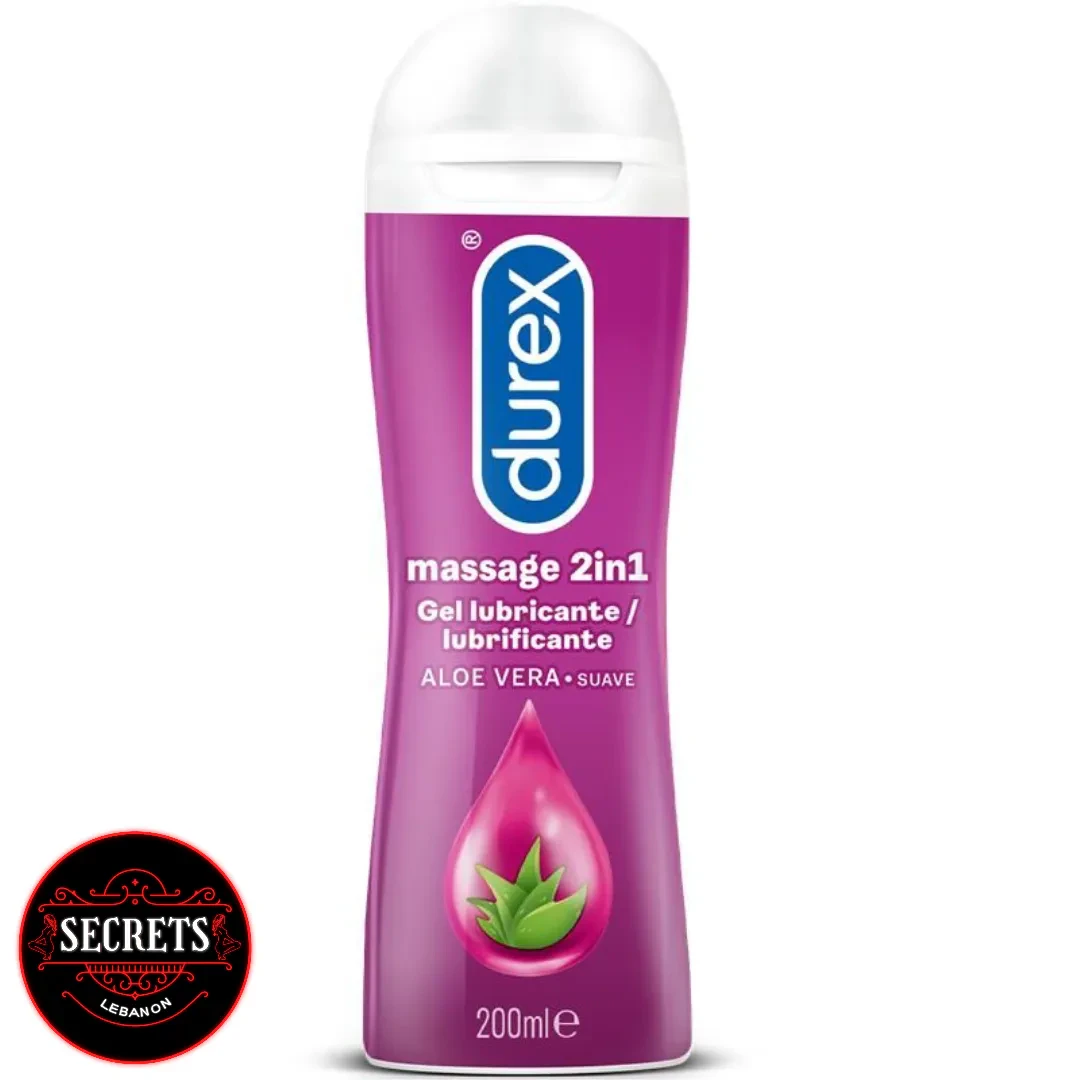 Durex Gentle Aloe 2In1 Lubricant 200ml purple bottle with white cap