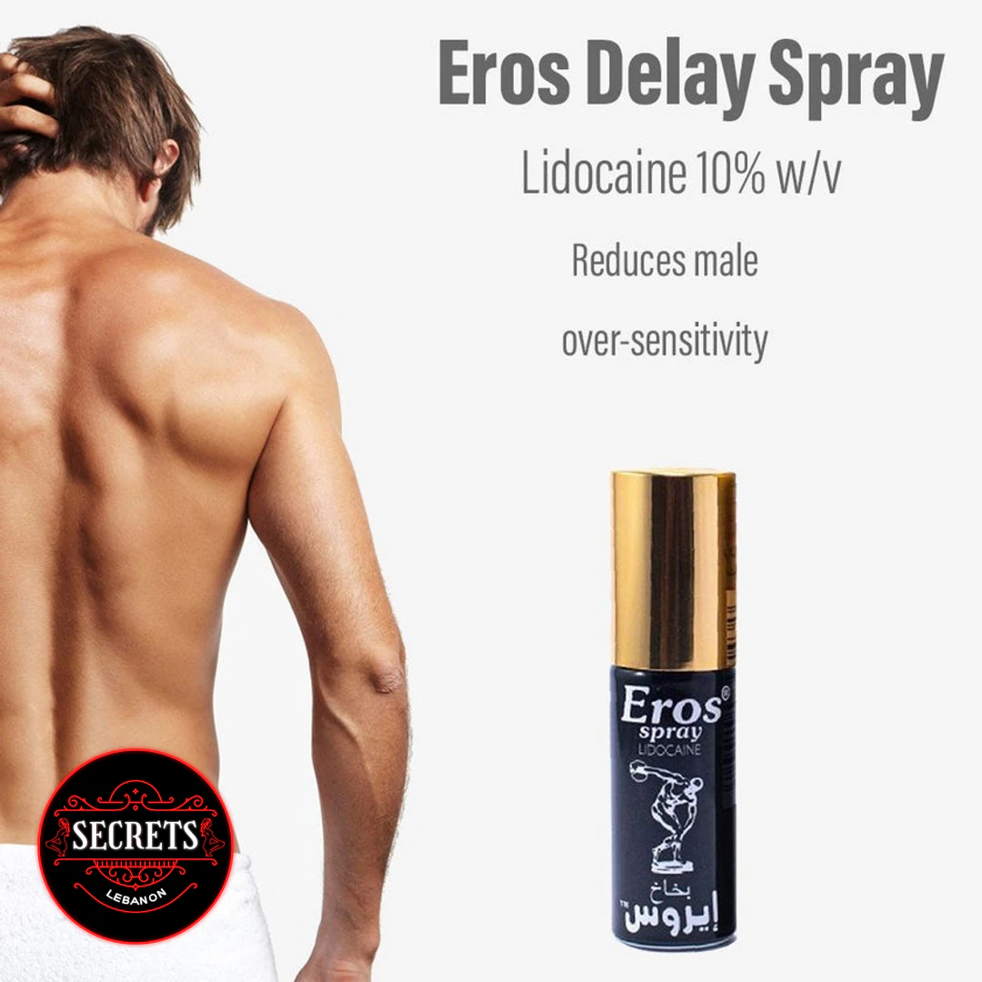 Eros 14ml Lidocaine Delay Spray small black bottle with gold cap