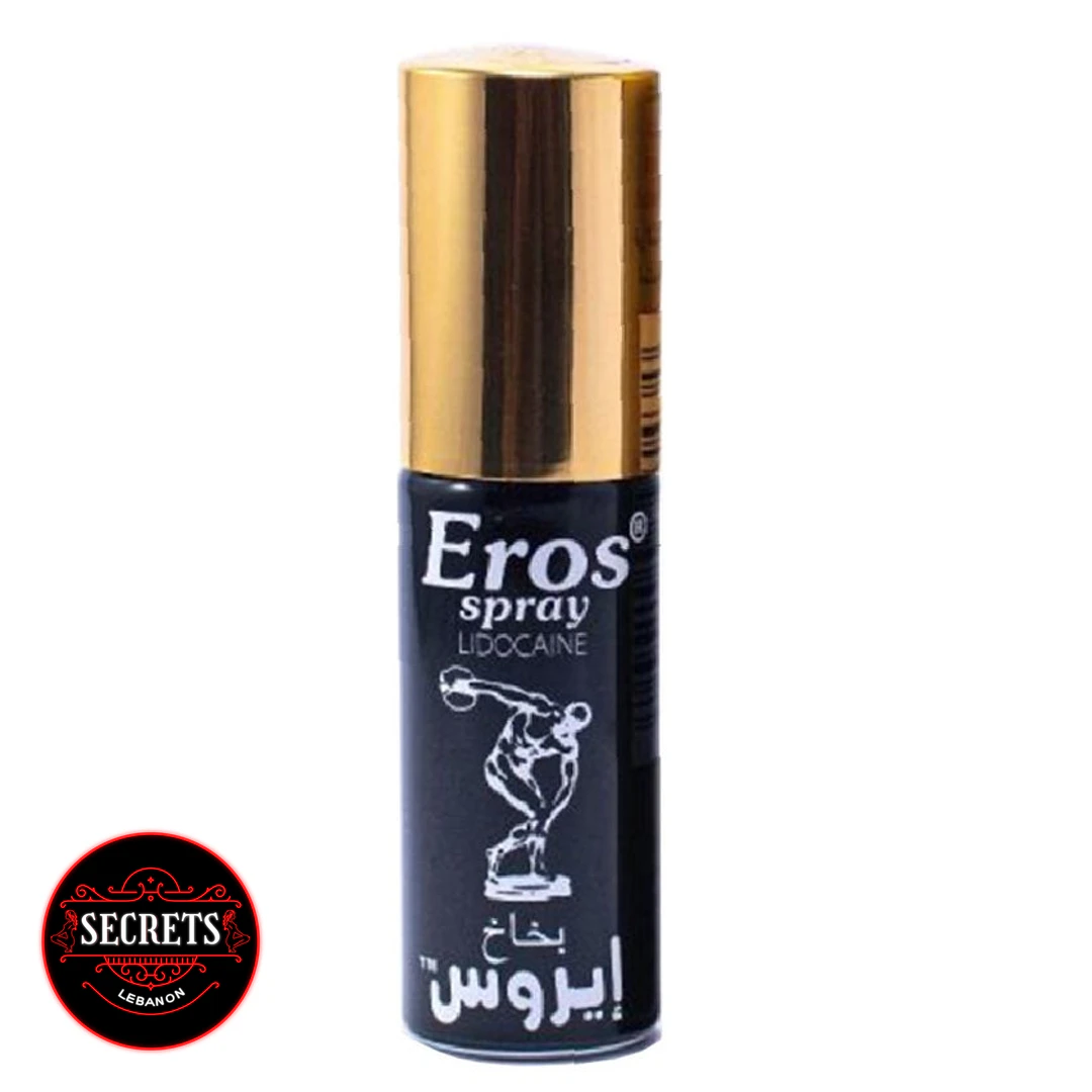 Eros 14ml Lidocaine Delay Spray in black bottle with gold cap
