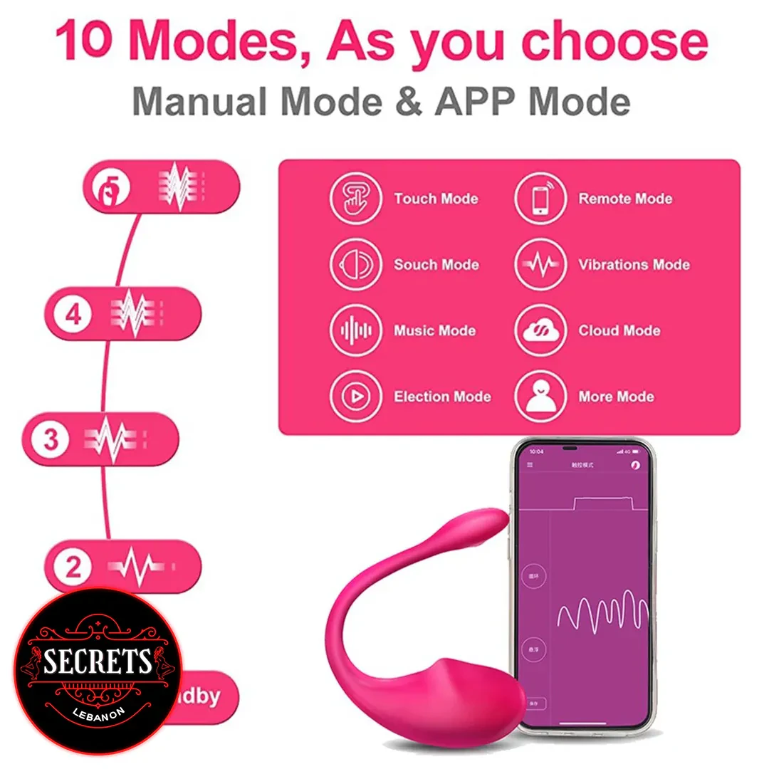 Flamingo App Controlled Vibrator in pink shown with smartphone app interface