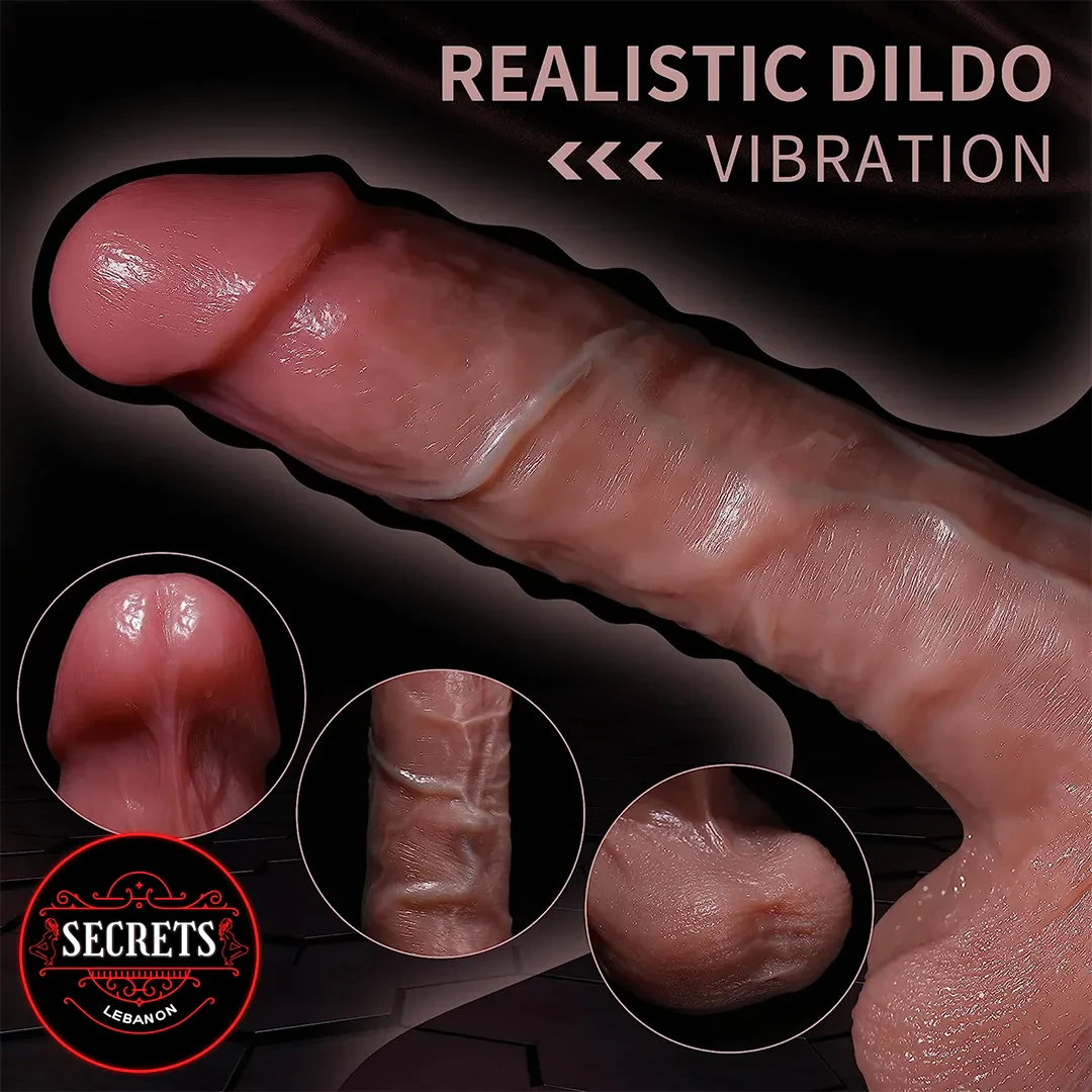 Heaven Dildo 4 In 1 realistic skin-tone vibrating dildo with texture close-ups