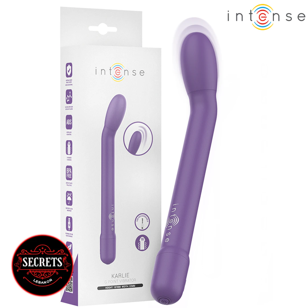 Karlie Curved Silicone G Spot Vibrator side profile showing elegant curved shape