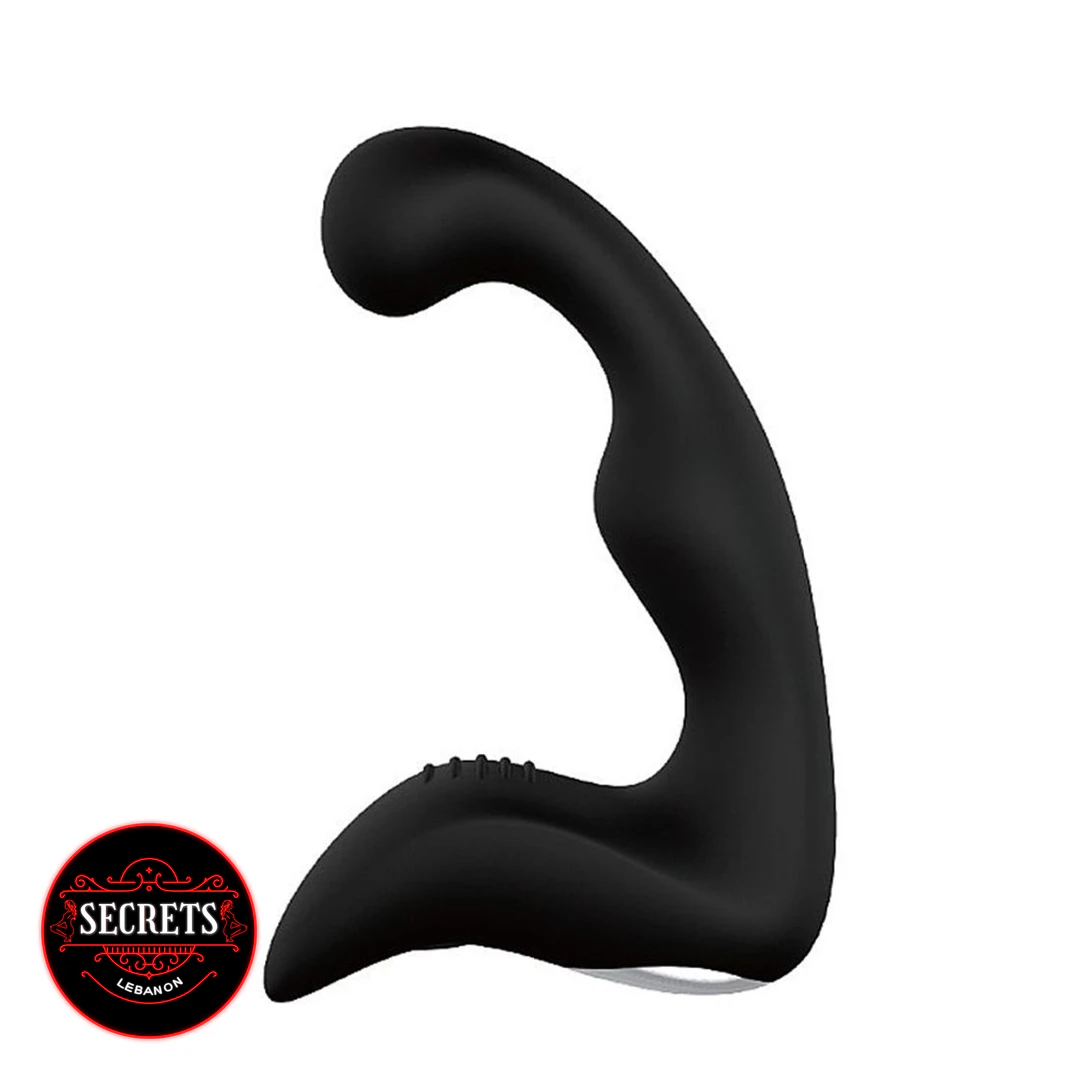 Landy Silicone Prostate Massager matte black curved tip perineum stimulator