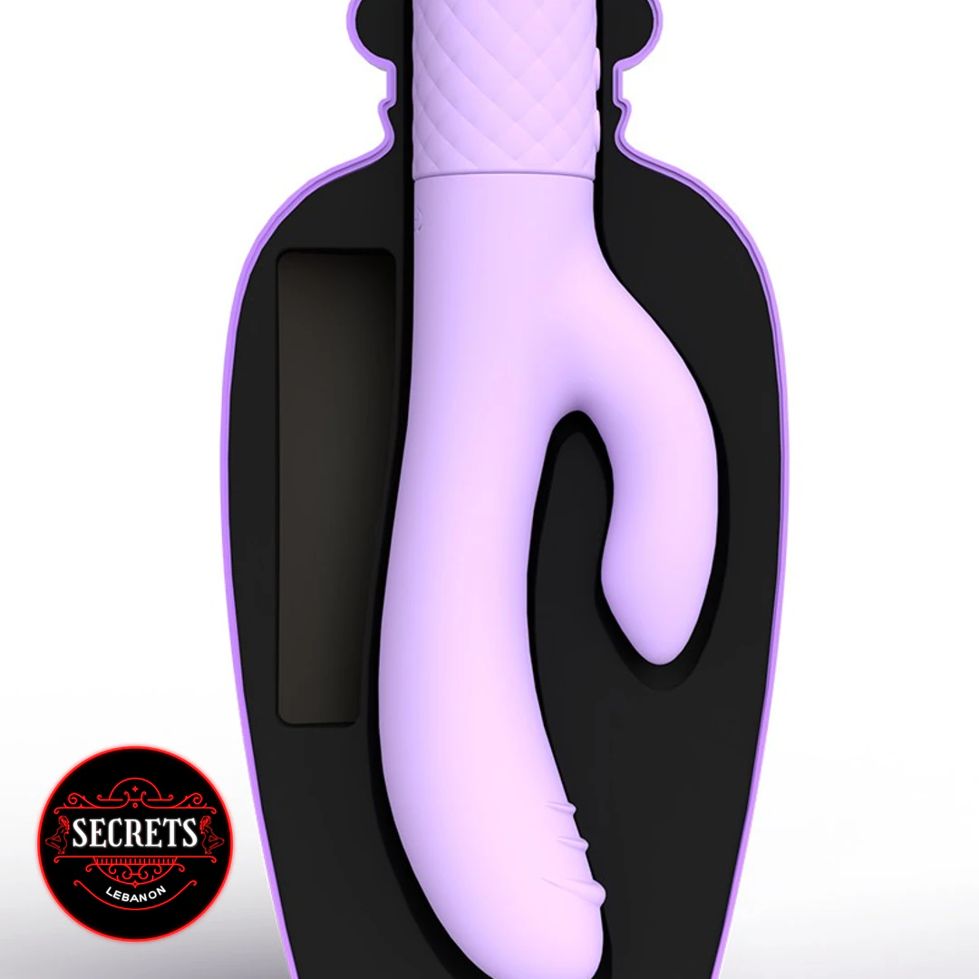 Lola Milani Mystique Rabbit Vibrator in lilac silicone inside black packaging tray