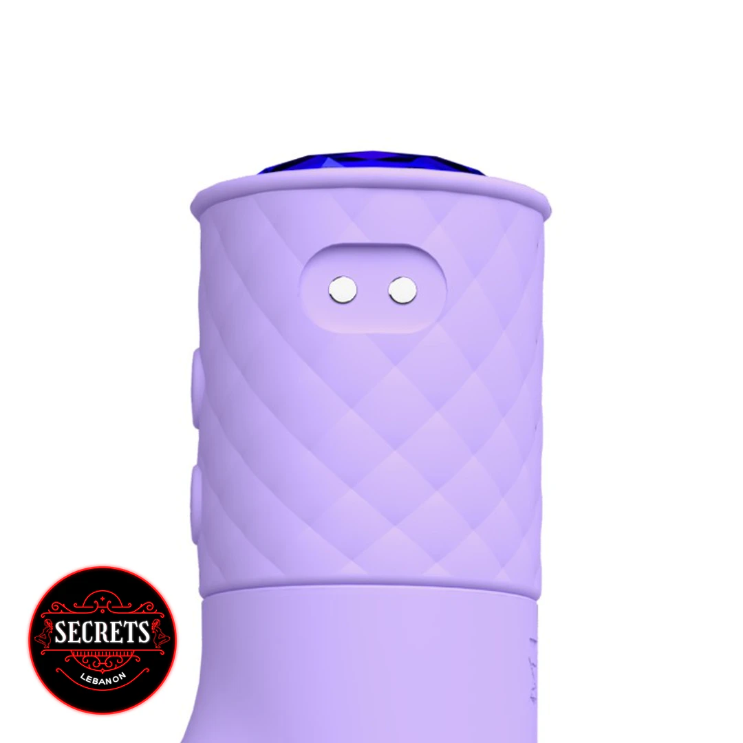 Lola Milani Mystique Rabbit Vibrator lilac silicone body with blue gemstone top