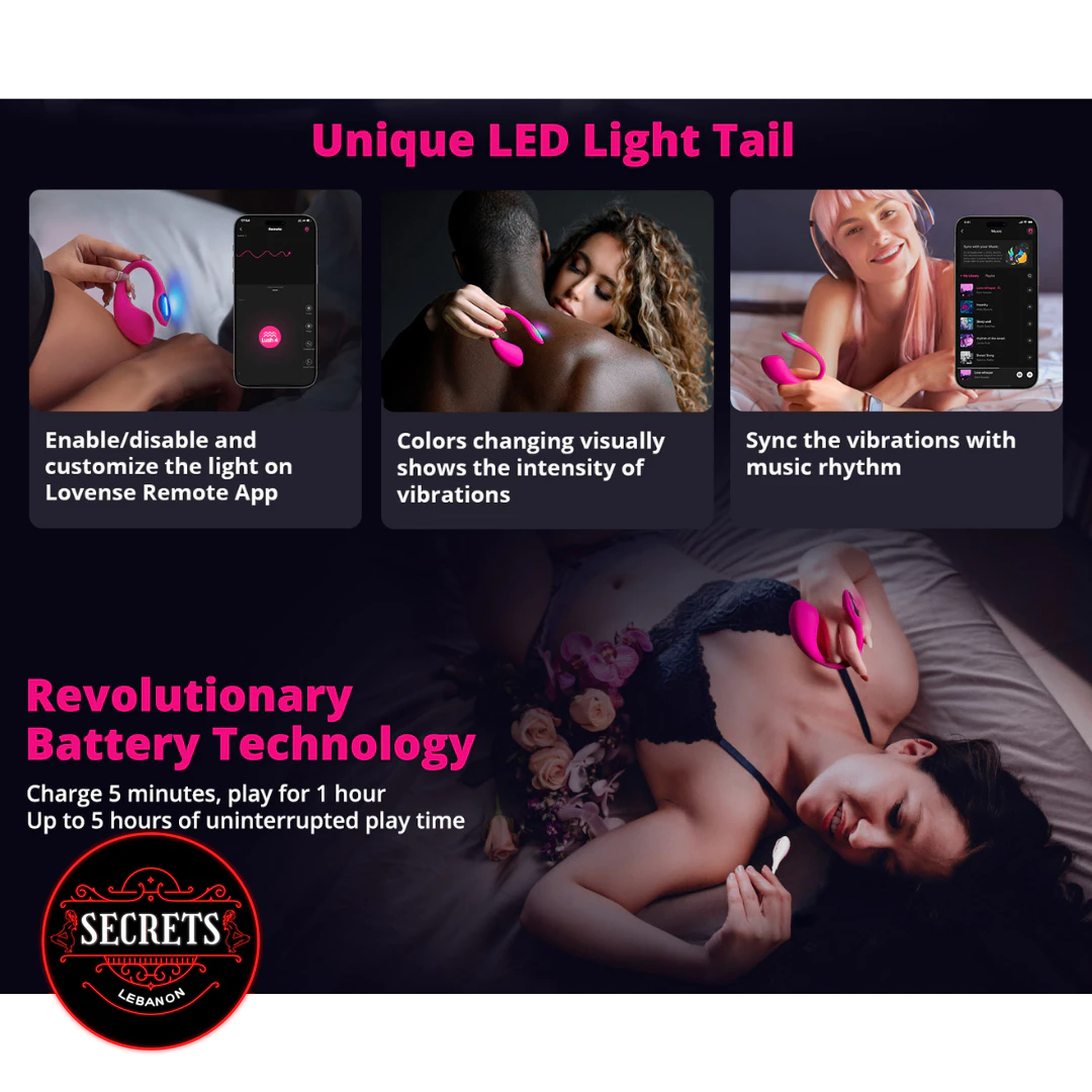 Lovense Lush 4 App Controlled Vibrator with LED tail and music sync features