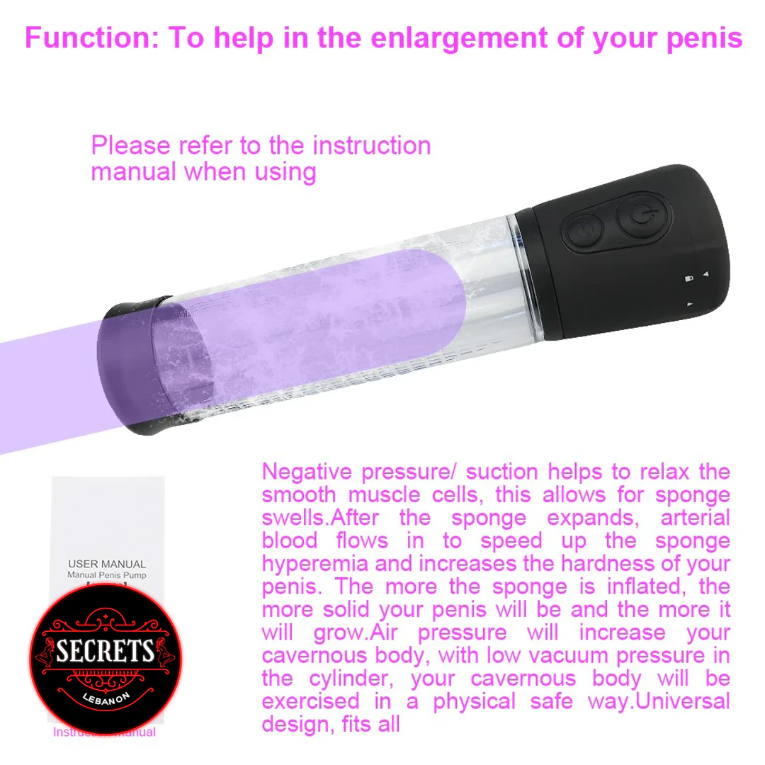 Marathon Automatic Penis Pump with clear cylinder and black motor unit