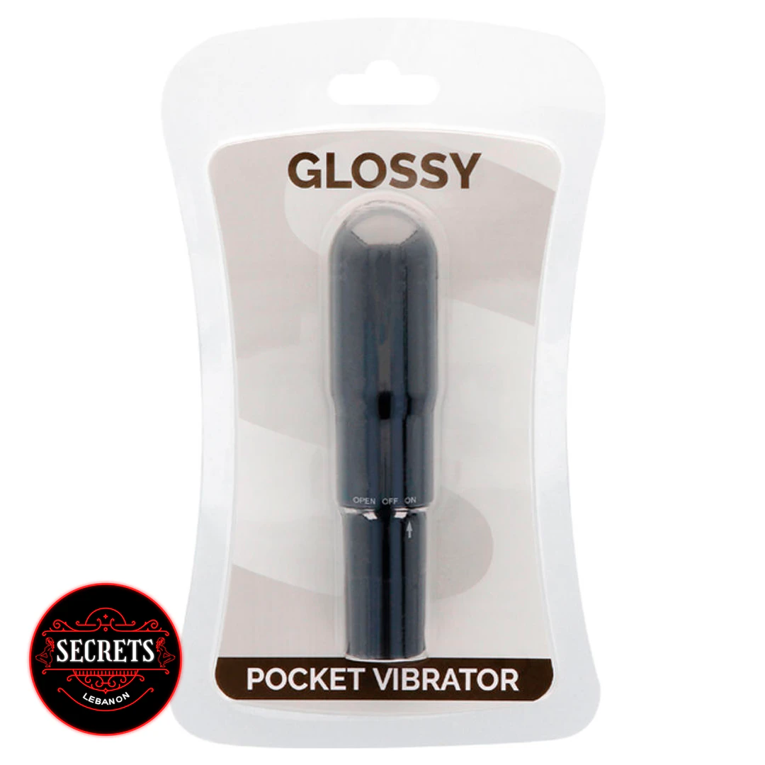 Mini Discreet Travel Vibrator in dark blue shown in retail blister packaging