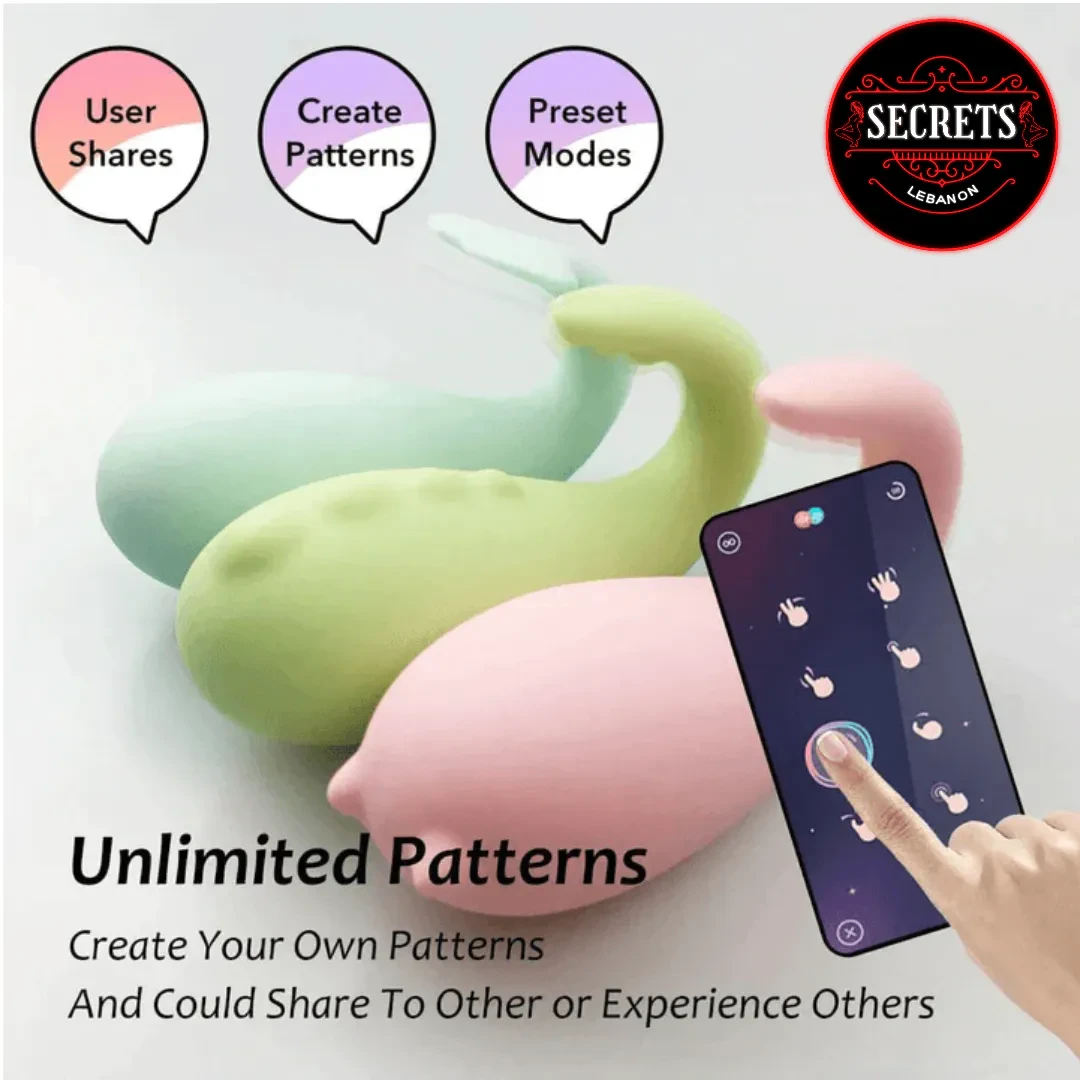 Monster Pup Whale App Controlled Vibrator in mint green and pink silicone