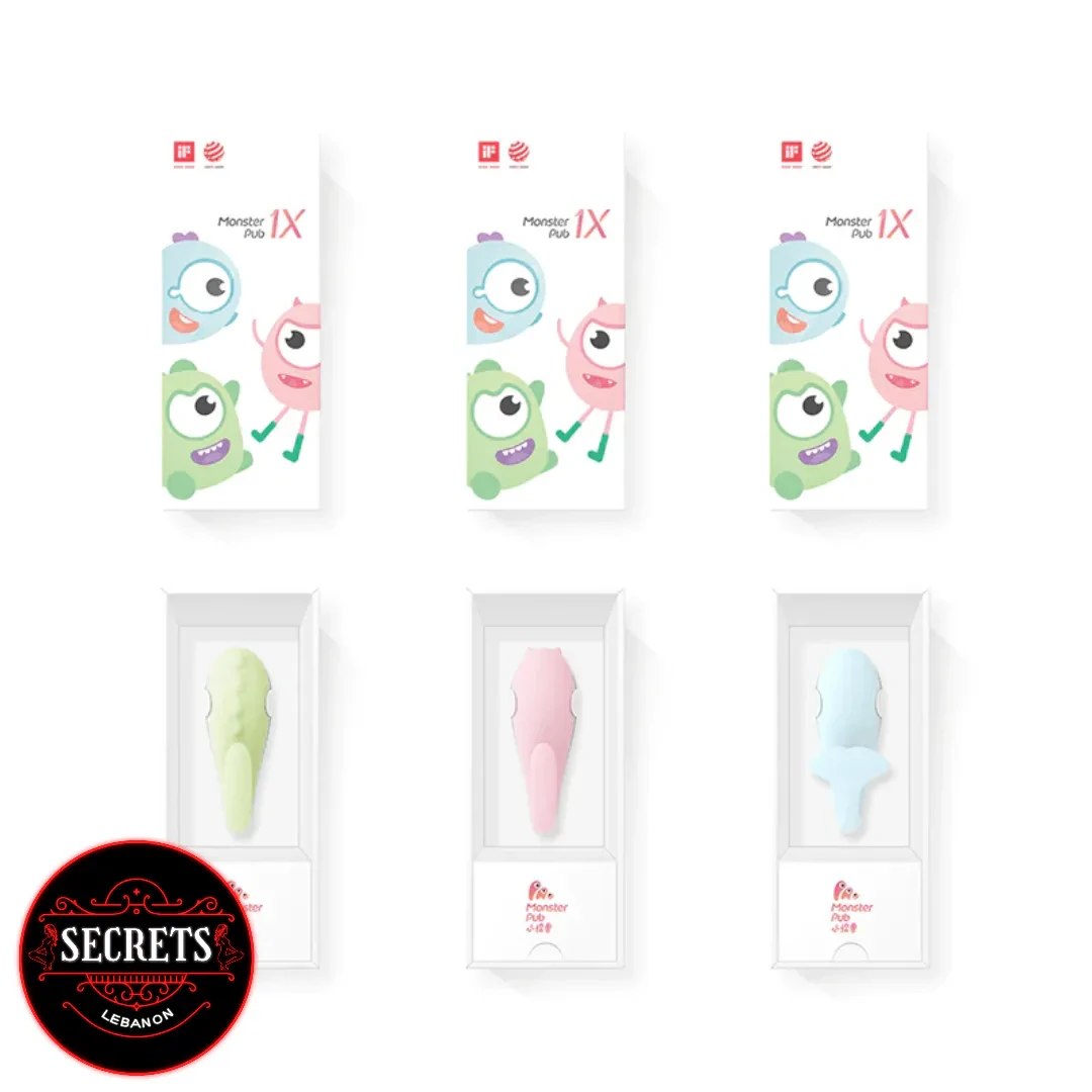 Monster Pup Whale App Controlled Vibrator in green pink blue packaging variants
