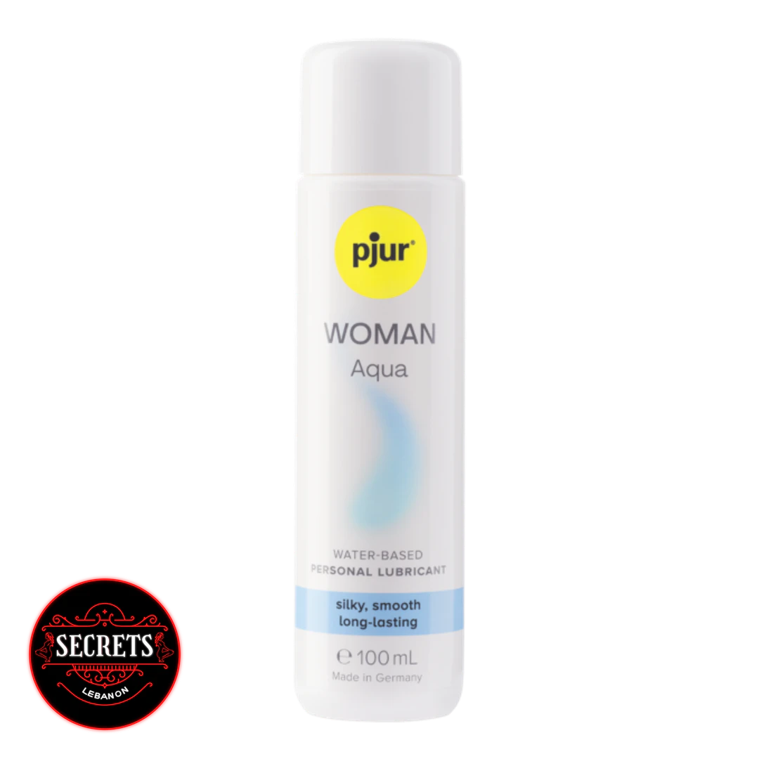 Pjur Woman Aqua Water-Based Lubricant 100ml white bottle front view