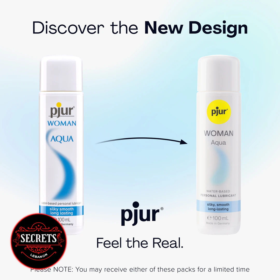 Pjur Woman Aqua Water-Based Lubricant 100ml old and new bottle designs compared