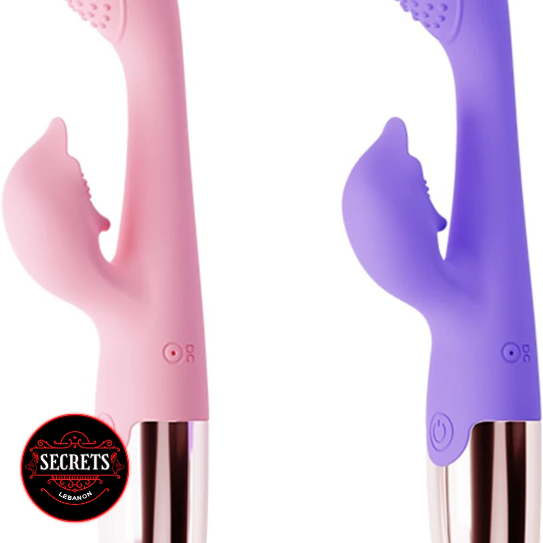 Rebecca Clit Sucking G-Spot Vibrator in pink and purple silicone side view