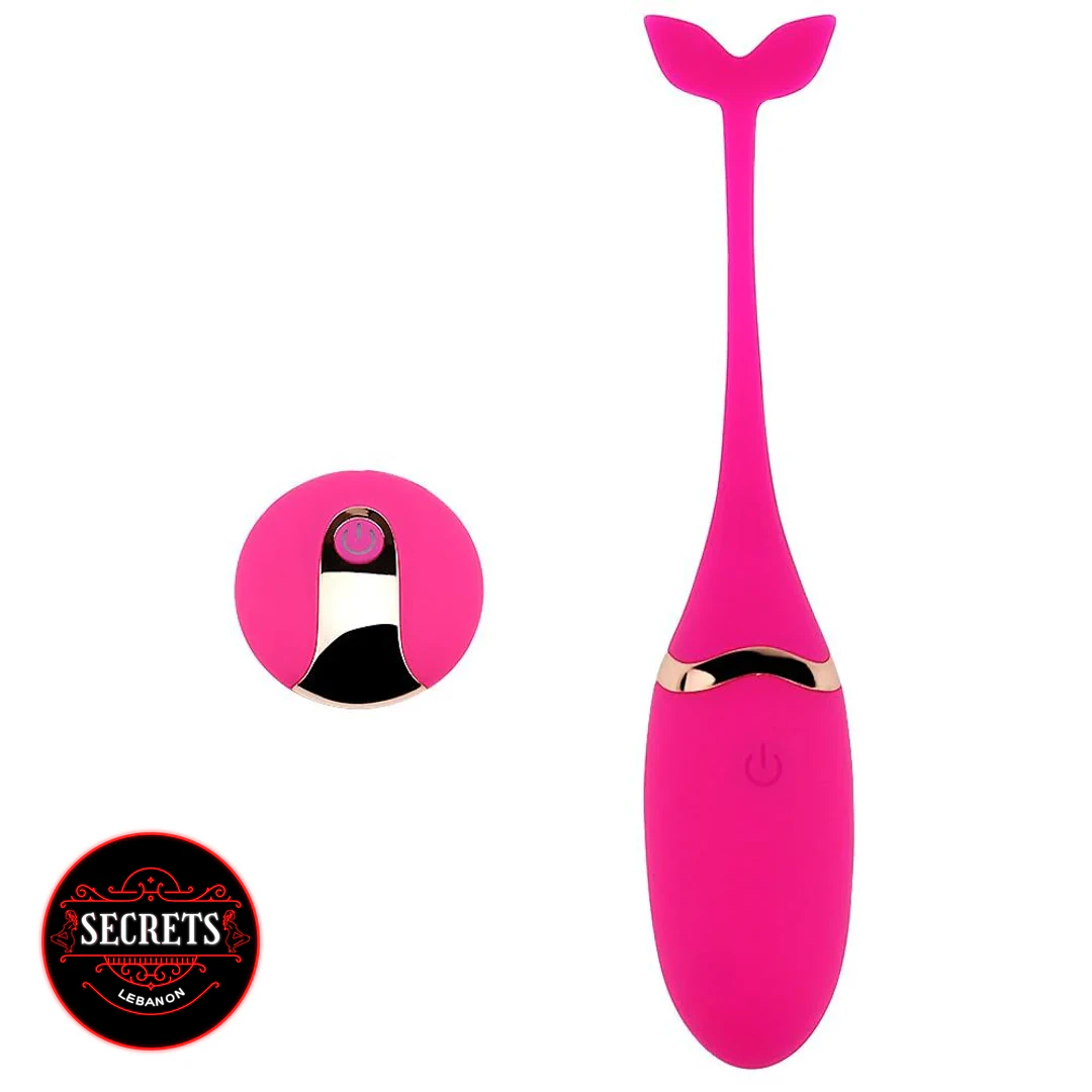 Remote Control Egg Vibrator in hot pink silicone with gold accent detail